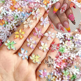 50 Stück 3D Blume Nail Charms Set, Bunte Nageldesign Zubehör, Nägel Charms Och Nagel Art Charms, Perfekt Für Nailart, Maniküre Dekoration Och DIY Nageldesign