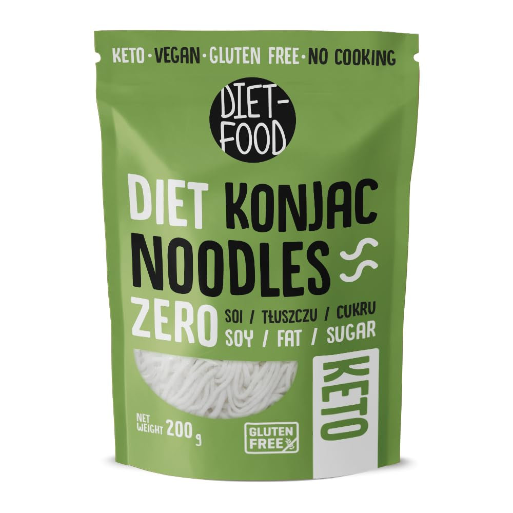 Diet Shirataki Nudlar | Lågkolhydrat konjacnudlar | 200 gram veganska lågkalorifettfria sojafria glutenfria vattenlösliga dietnudlar