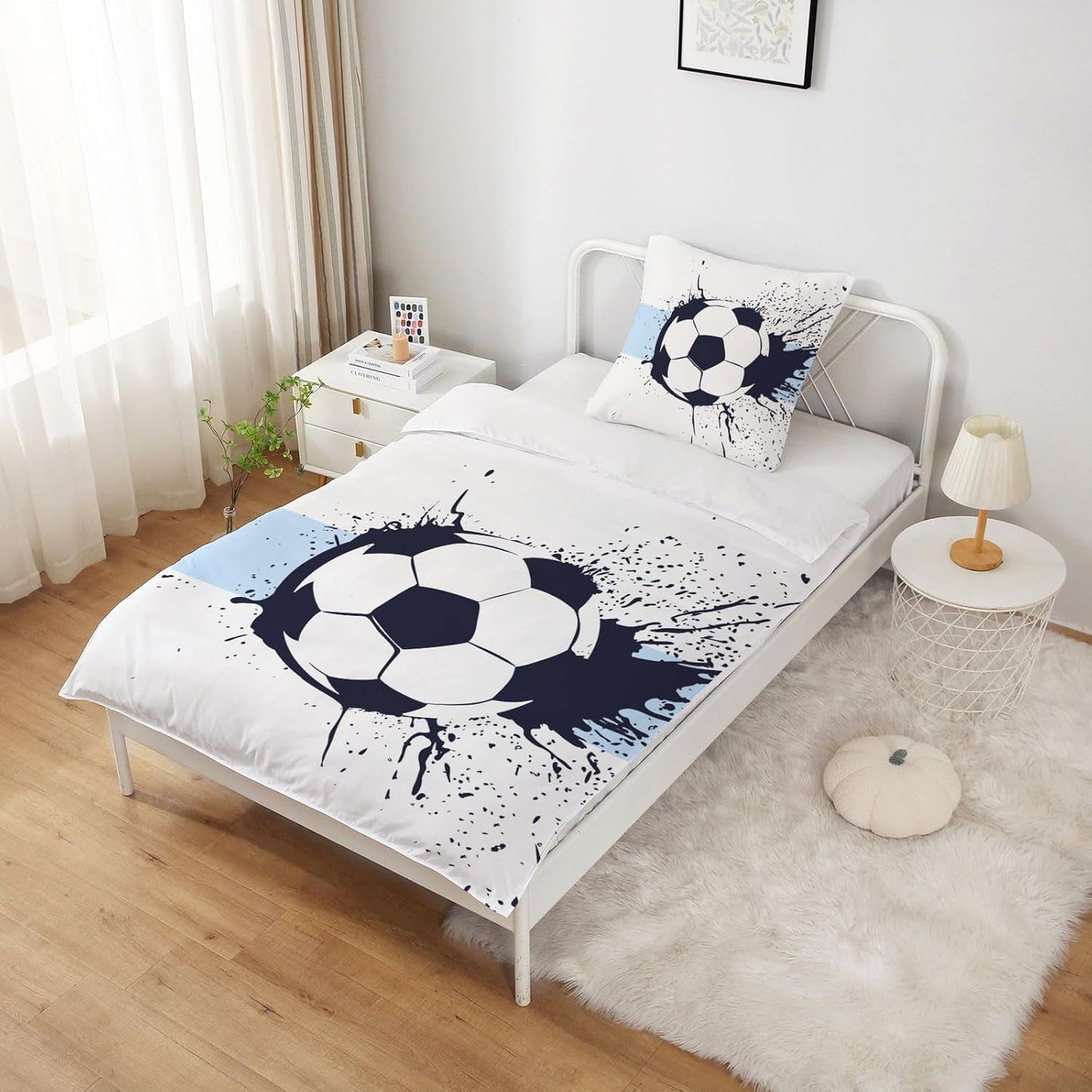 Sängkläder för pojkar, fotboll, mikrofiber polyester Sängkläder - barn Naty Shop