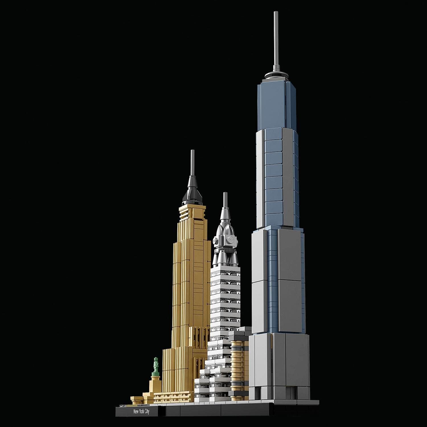 LEGO Architecture New York City Set, Skyline Model Kit med World Trade Center och Frihetsgudinnan, hantverk för vuxna, hem- och kontorsdekorationer, presenter för kvinnor och män 21028 Byggset Besuche den LEGO-Store