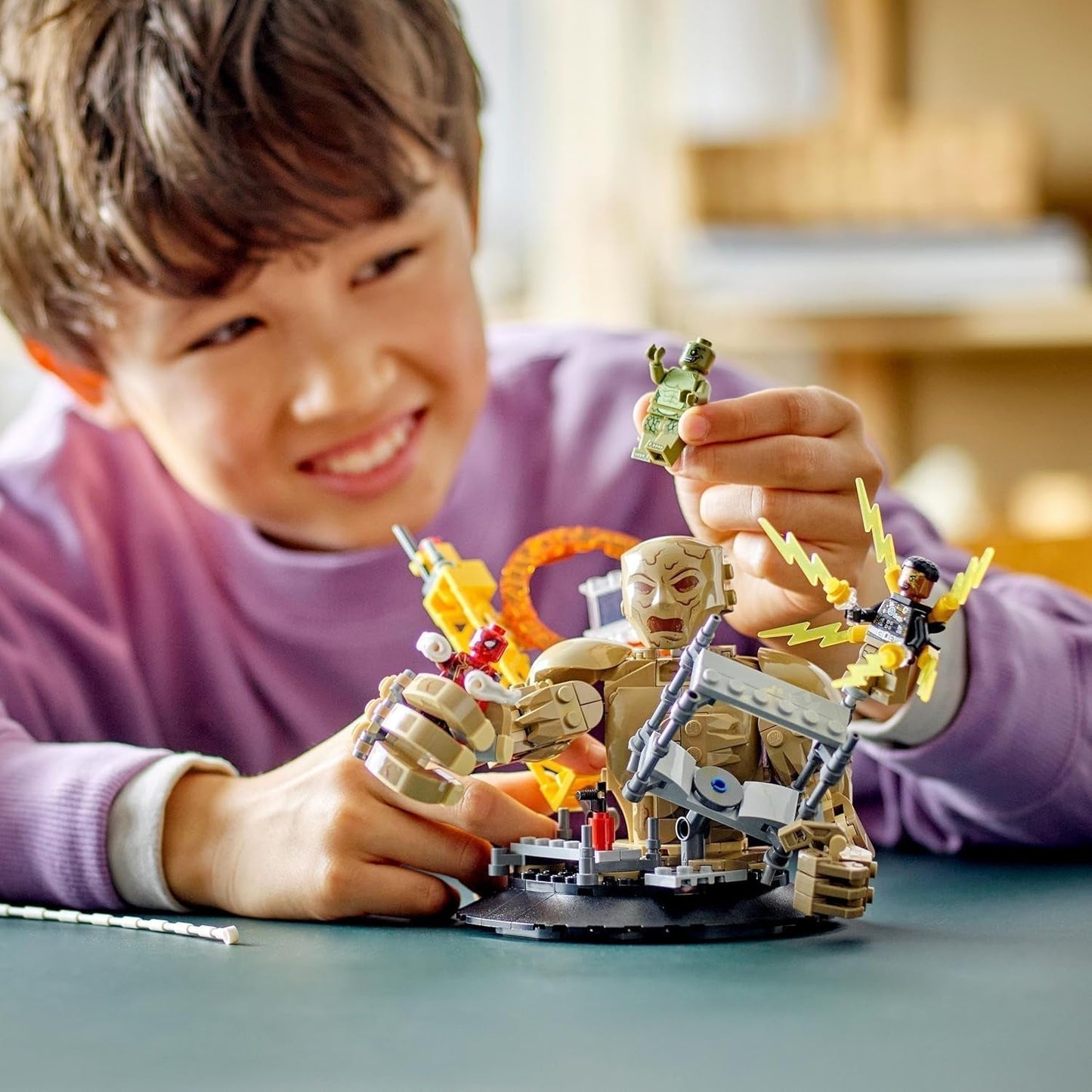 LEGO Marvel Spider-Man vs. Sandman: Showdown Superhjälteleksak med figurer inklusive ödla och elektrorollspel Byggleksak Present till actionentusiaster pojkar och flickor 76280 Byggset Besuche den LEGO-Store