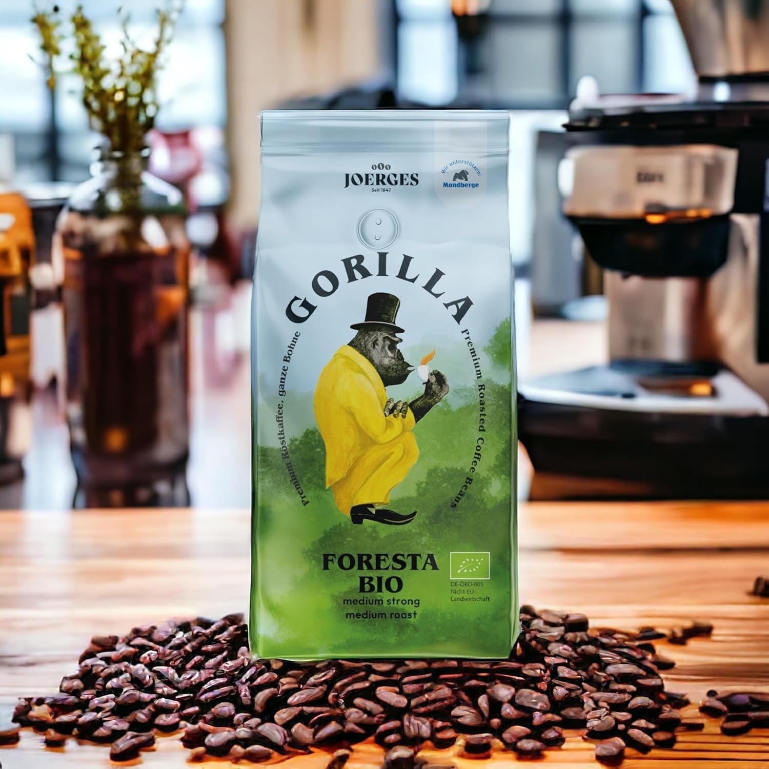 Gorilla Foresta Coffee 6 x 1000g helrostade bönor | Arabica blandning | Portafilter och helautomatiska espressomaskiner | Espressokaffe