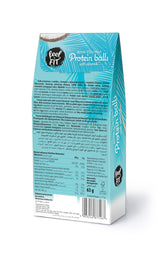 Sockerfria kokospraliner med mandel, feel FIT, utan tillsatt socker, 17% protein, 63 g
