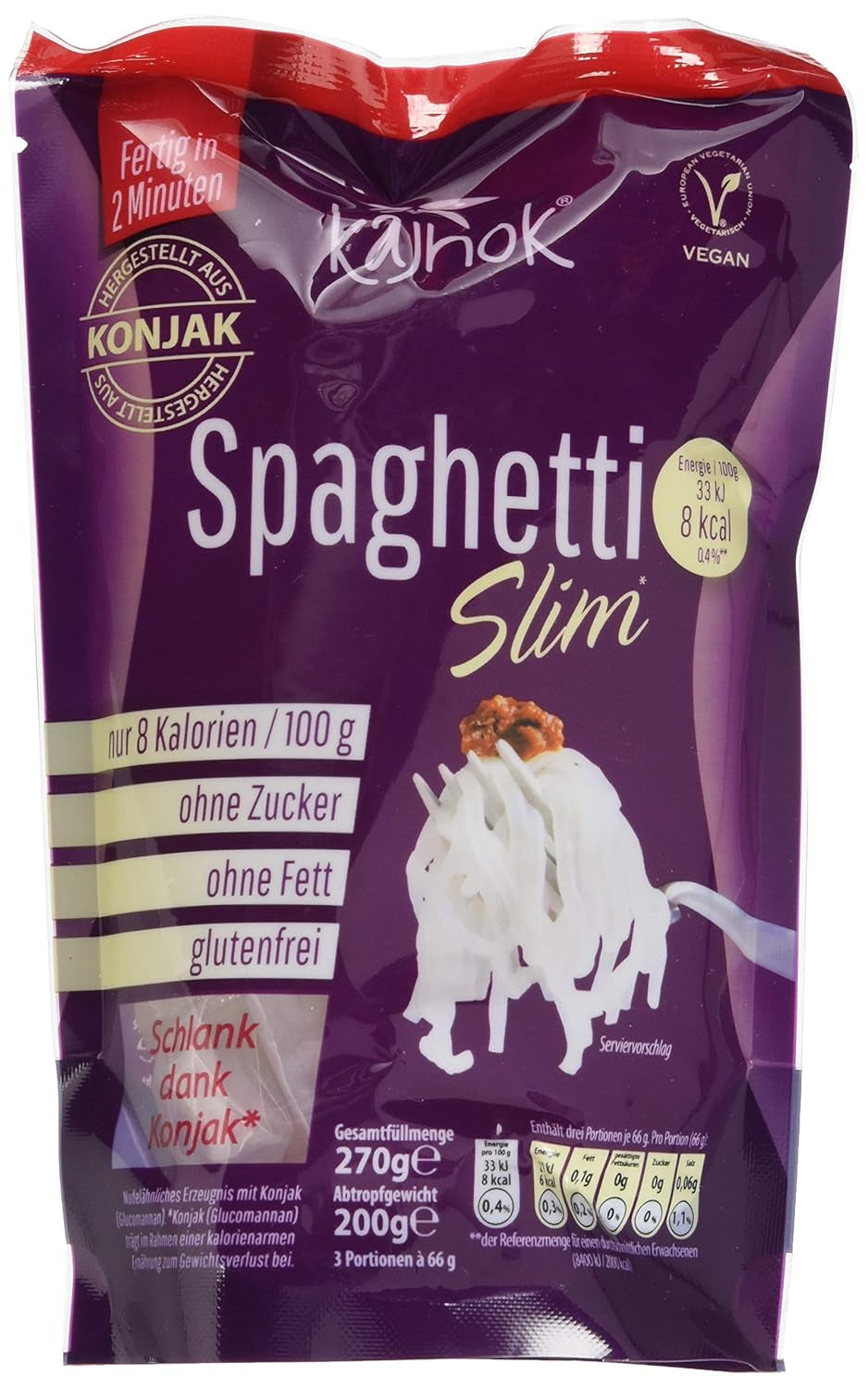 Tunn vegansk spagetti, 200g