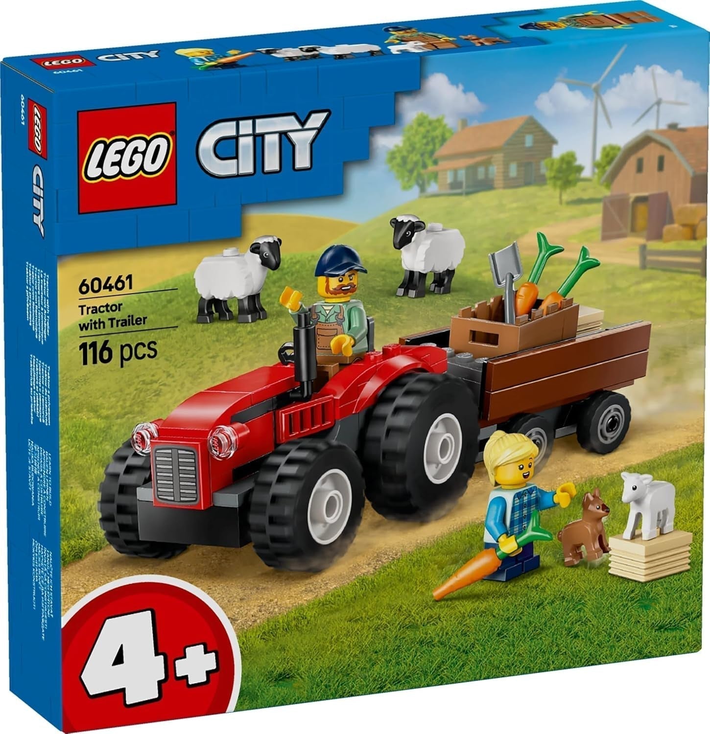 LEGO City traktor med släp - Gårdleksak med traktor och djurfigurer - Montessori-lekset för pojkar och flickor från 4 år - present med 2 minifigurer 60461 Byggset Besuche den LEGO-Store