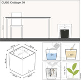 LECHUZA CUBE Stuga 30 granit 15372