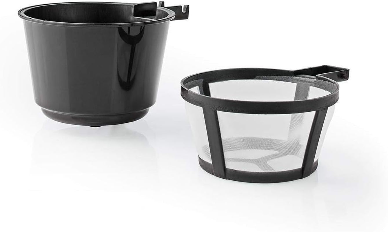 NEDIS Espressor - Filtrerat kaffe - 0,4 l - 1 kopp - Timer - Svart / Silver