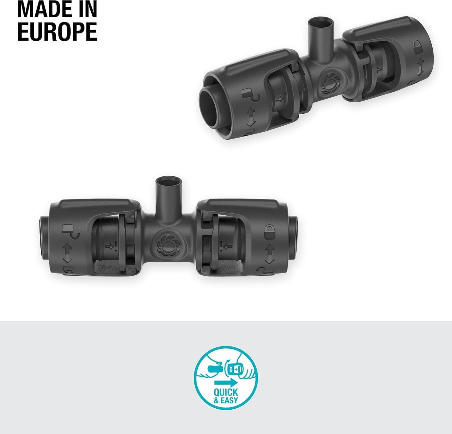 Gardena Micro-Drip-System T-stycke för sprutmunstycken: Anslutning mellan 13 mm rör och ett sprutmunstycke, automatisk växtbevattning, snabb och enkel anslutningsteknik, återanvändbar (13206-20)