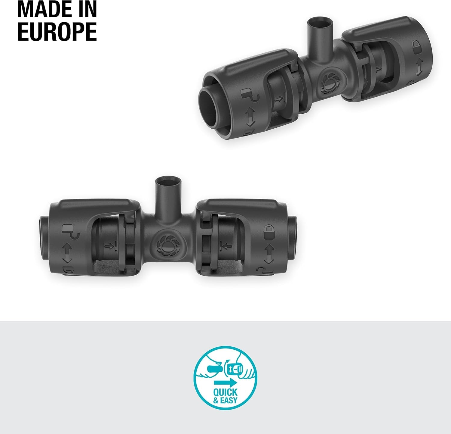 Gardena Micro-Drip-System T-stycke för sprutmunstycken: Anslutning mellan 13 mm rör och ett sprutmunstycke, automatisk växtbevattning, snabb och enkel anslutningsteknik, återanvändbar (13206-20)