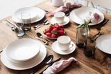 MÄSER Felise-serien, elegant kaffeservering för 6, tidlös, svart kant, porslin, vit