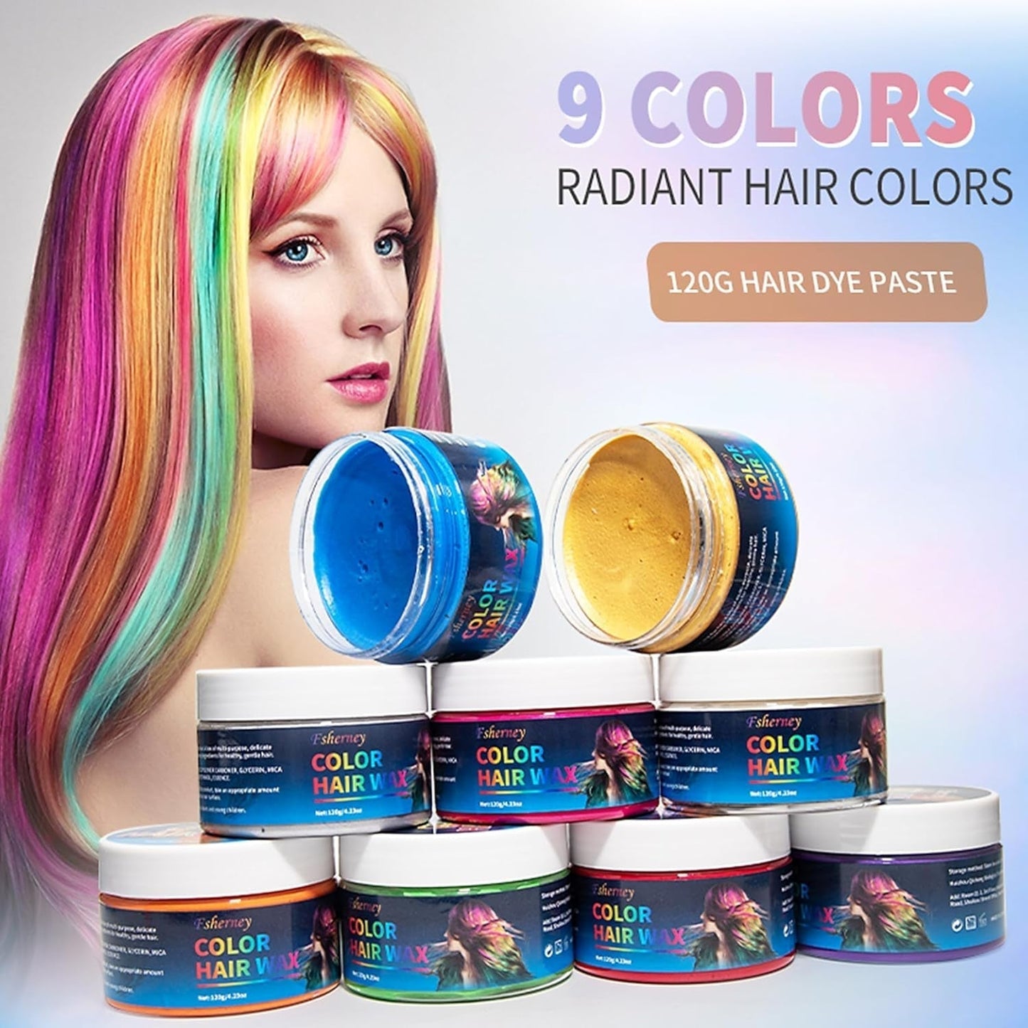 Temporary Green Hair Dye - Hårfärgsvax, hårton för män kvinnor, naturligt hårpomada, Color Clip Hårfärgningsvax för Crazy Party Hårfärg (4,23 oz, Grön) Naty Shop Hårfärgning