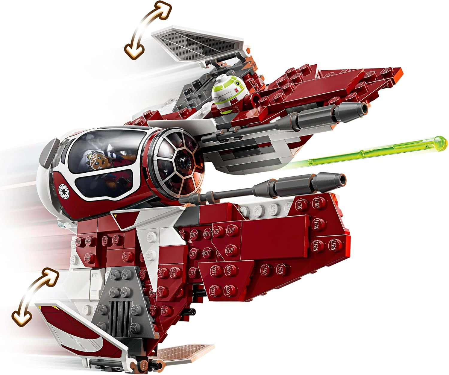 LEGO Star Wars 75401 Ahsokas Jedi Interceptor, Starfighter för Clone Wars-fans, Ahsoka Tano & Anakin Skywalker-minifigurer med ljussabel och R7-A7, för pojkar och flickor från 8 år och uppåt Byggset Beuche den LEGO-Store