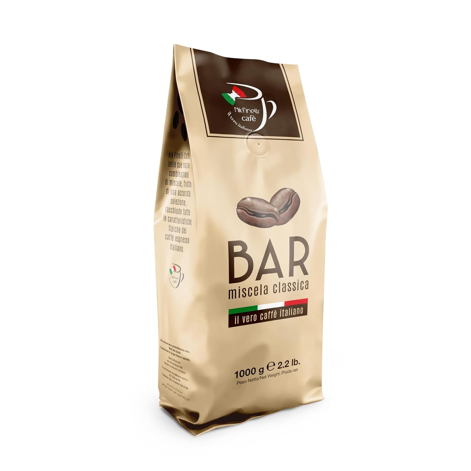 NIK CAFE' – Classico-blandning – rostade kaffebönor. Hans excellens, den robuste. 100% robust
