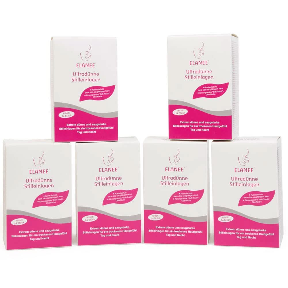 ELANEE 219-V1 Ultratunna amningsskydd, vit Tillbehör Mat och amning Bebe Naty Shop 24 stycken (pack med 6)