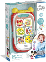Clementoni 17711 Disney Baby Baby Mickey Smartphone, Barnmobil med ljus- och ljudeffekter, Interaktiv leksak för barn 9-36 månader, M, Flerfärgad Bebe Toys Naty Shop