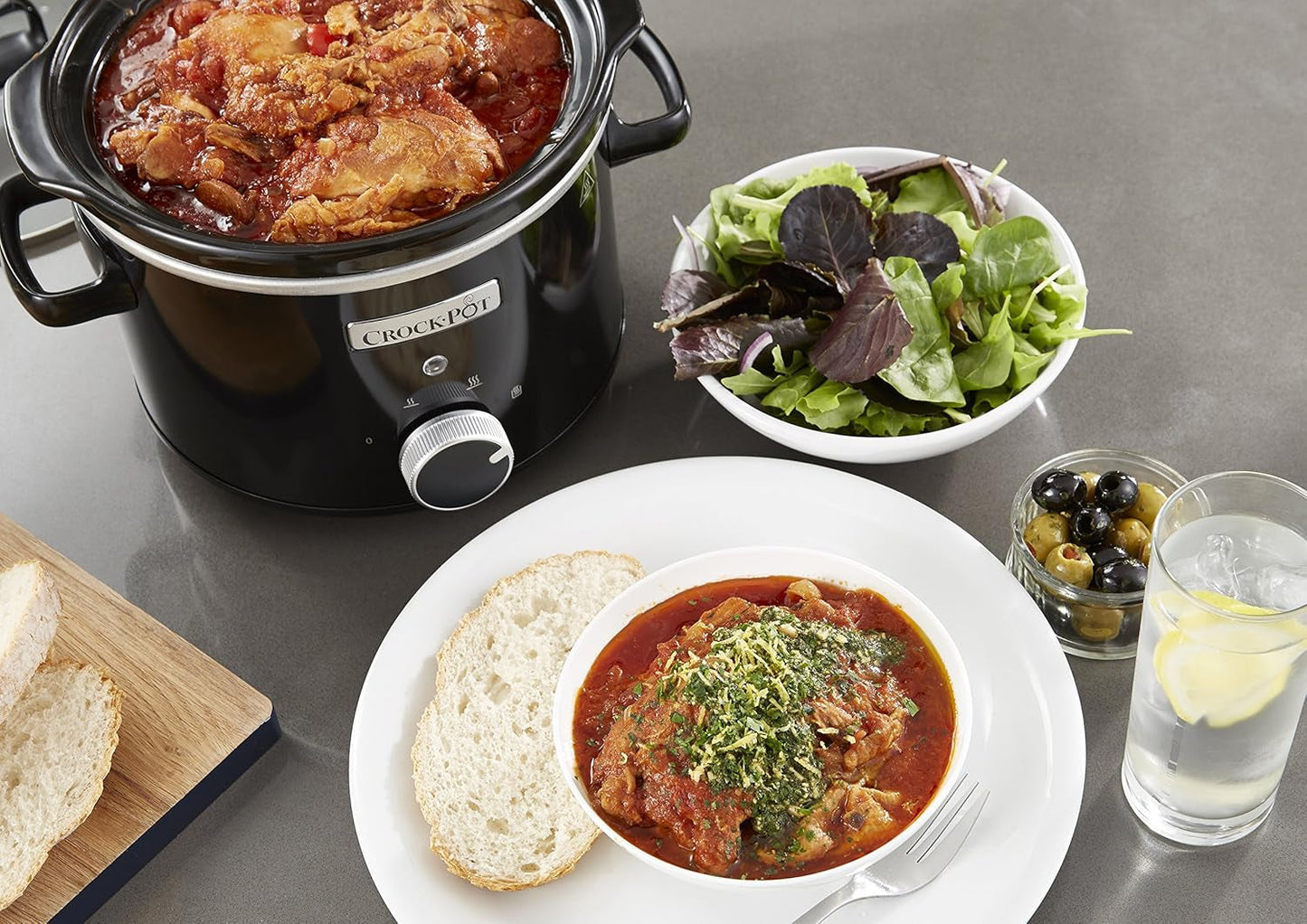 Slow cooker Crockpot, avtagbar keramikskål, lätt att rengöra, 2,4 liter (1-2 personer) Slow Cooker Naty Shop