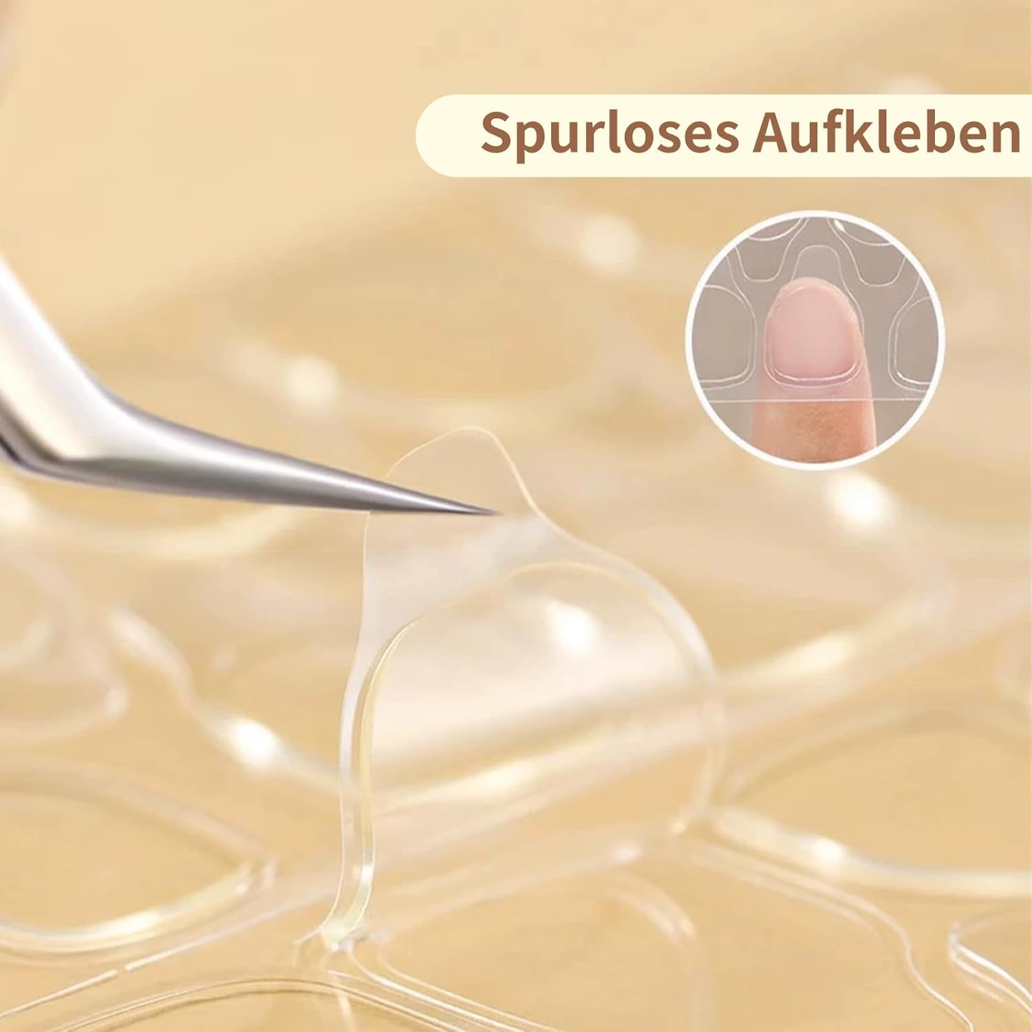 20 jelly nagelhäftande tabletter - genomskinliga, starka dubbelsidiga självhäftande kuddar Vattentäta återanvändbara tryck på naglar Gör-det-själv manikyrset Nageltillbehör