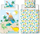 Sängkläder för barn, bomull Sängkläder - barn Naty Shop 100 X 135 + 40 X 60 Dino flanell