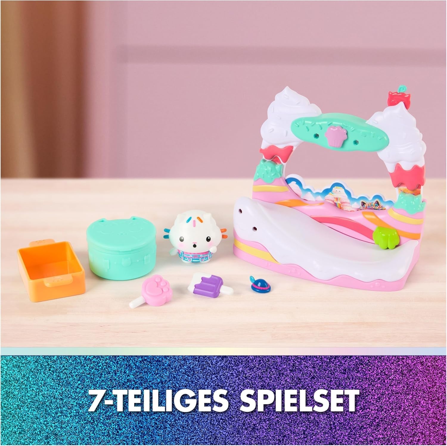 DREAMWORKS GABBY'S DOLLS HOUSE: THE MOVIE - Kuchi's Sweet Balcony Playset med dockskåpsfigurer och tillbehör för barn från 3 år och uppåt