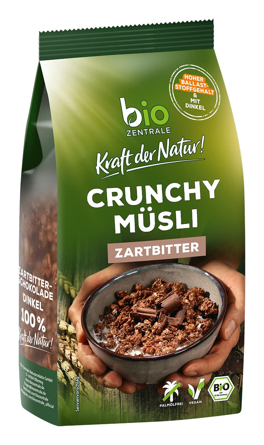 Krispig müsli med bär Biozentrale | 375 g ekologisk müsli | Perfekt för frukost och din kopp takeaway-müsli | Ett alternativ till müslibars