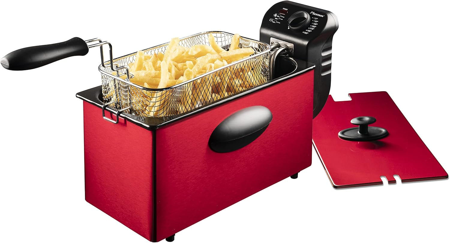 Bestron oljefritös med kallzonsteknik, 3,5 liter, 2000 watt Vitvaror Naty Shop Red Single
