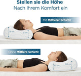 ORTHOVERSE ortopedisk kudde - nackstödskudde, sovkudde, kudde, kudde med memory foam, kudde, nackvärkskudde - justerbar i höjdled, aloe vera-överdrag, medicinsk hjälp Naty Shop Cervical Ortopediska kuddar