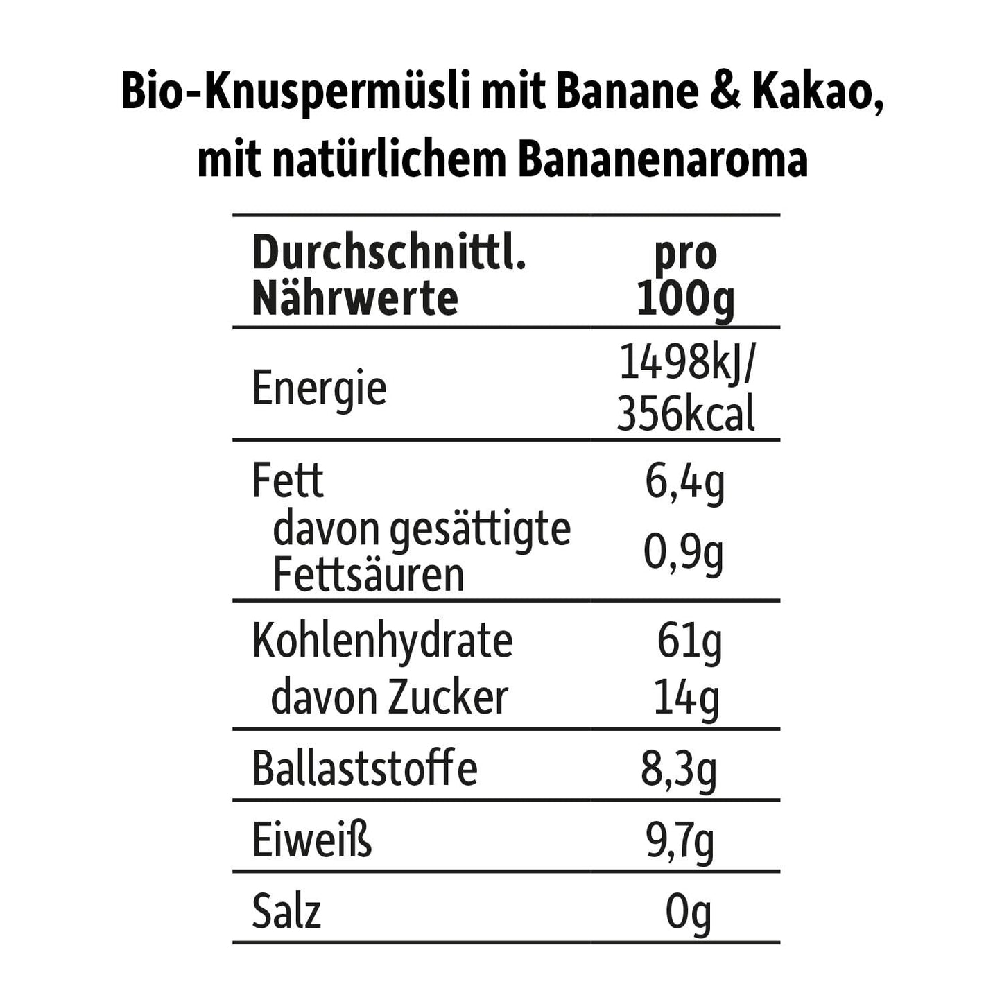 FRECHE FREUNDE KIDS, Bobs & DIKKAs Crunchy Banana Cacao Müsli, Crunchy Chocolate Müsli för barn, Lågt socker, Inga tillsatser, 100 % vegansk, 6 bitar (6 x 280 g)