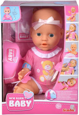 Simba 105030069 - New Born Baby Doll, Vinyldocka med drickande och matning med födelsebevis och tillbehör, 4 delar, 30 cm, docka, ålder 3+ Naty Shop söta dockor