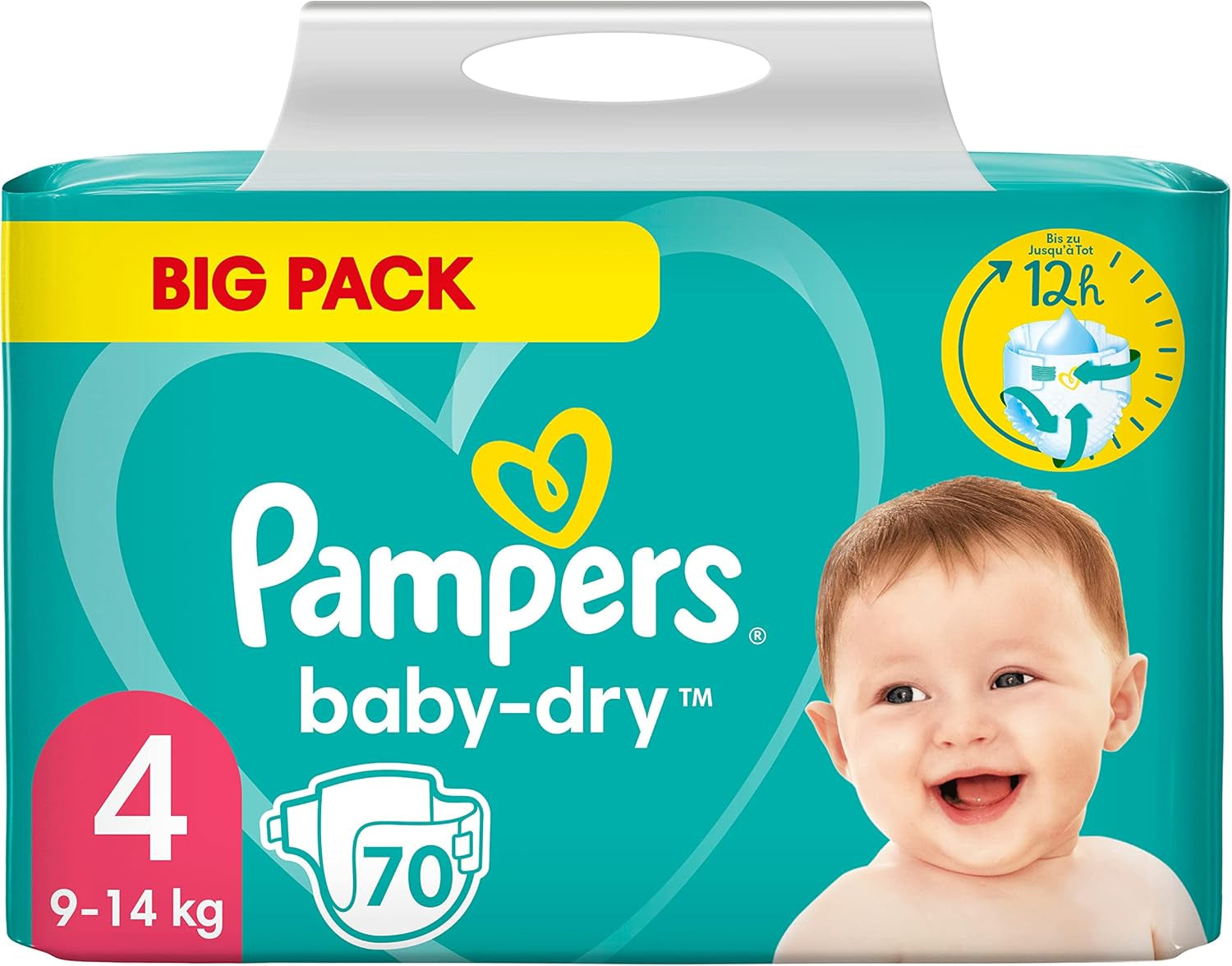 Pampers (gammal version), trosor, storlek 4, 9 kg-15 kg, trepack (1 x 88 blöjor)