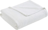 Madison Park Lyxig flytande bomull Hög kvalitet Mjuk Bekväm 100 % ringspunnen bomullsfilt till bäddsoffa Soffa Blush Full/Queen Naty Shop Täcken & täcken Vita King Size