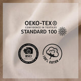 Njut av hemfilt, beige, naturligt, med 4 jutepumps, 90 X 190 cm, 100 % bomull, Oeko-Tex Certified, Panama Collection Naty Shop filtar och täcken