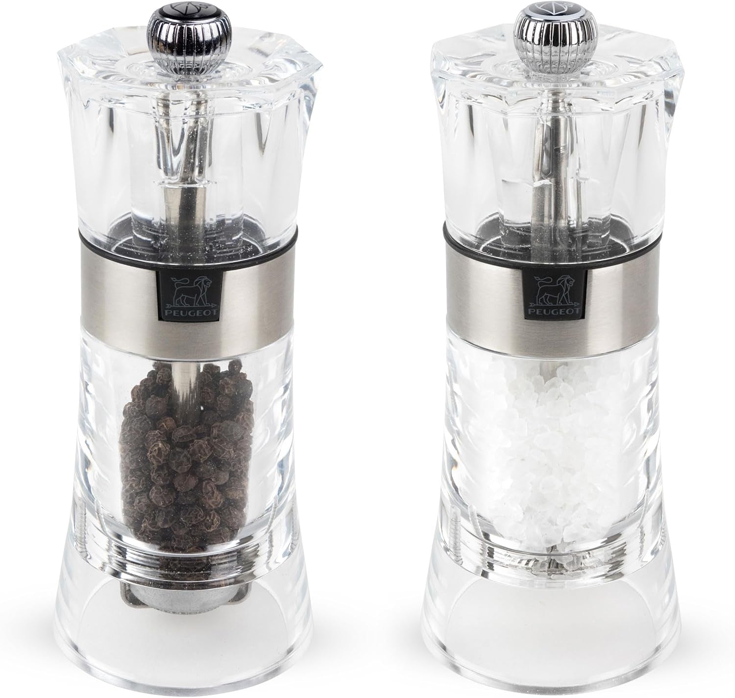 OSLO Duo akryl/rostfritt stål 14 cm Kvarnar och kvarnar Naty Shop Peppar- och saltkvarnar set