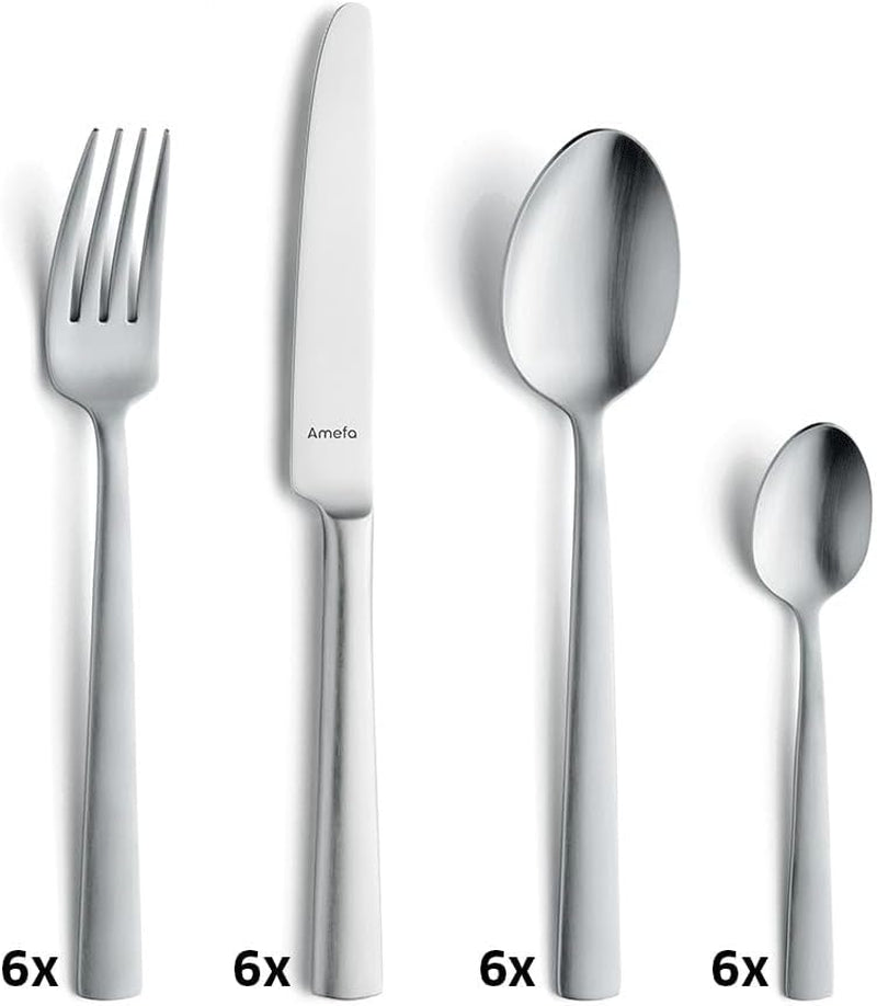 Amefa Ventura bestickset 6 personer, 24 delar, rostfritt stål 18/0, kök Naty Shop