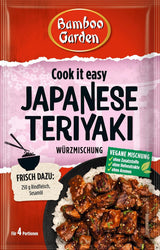 Bamboo Garden - Teriyaki kryddblandning , Gewürzmischung für Teriyaki , Für 4 Portionen , Ohne Geschmackverstärker och Konservierungsstoffe , 1 x 25 g (Verpackungsdesign kann abweichen)