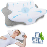 SAHEYER Nackkudde 2 i 1 Ergonomisk nackstödskudde och nackrullkudde Ortopedisk kudde för sidoslipare Memory Foam-kudde för sidoslipare Rygg och mage Ortopediska livmoderhalskuddar Naty Shop Grey