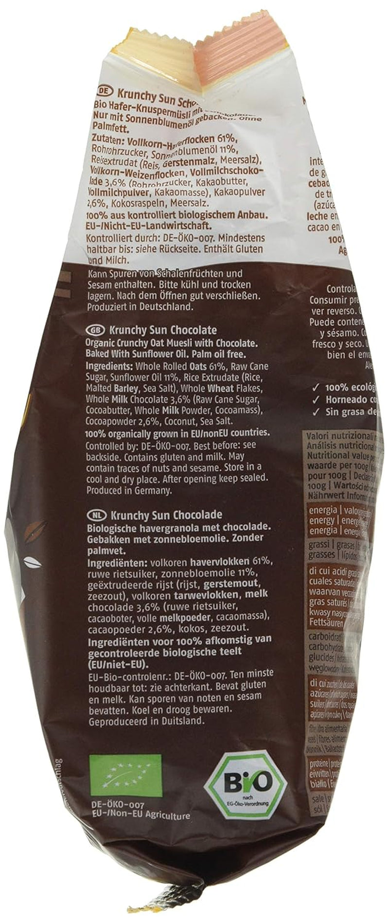 Barnhouse Krunchy Sun | Müsli med choklad | Ekologisk | Vegetarisk, 375 gram