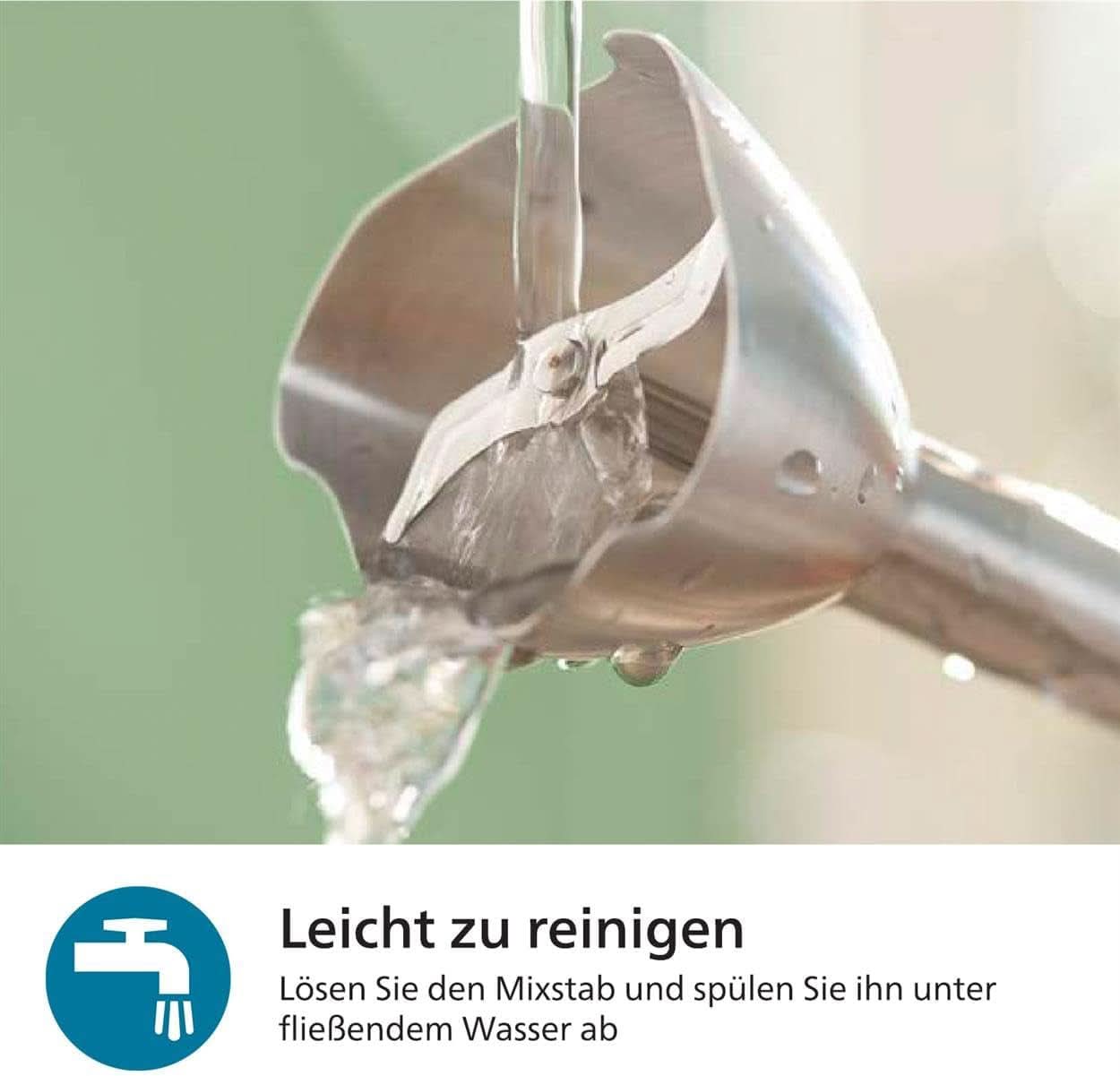 Philips 5000-Serie Stabmixer - 1200W Leistung. Promix-teknik. Led Geschwindigkeitsanzeiger. Stufenlose Geschwindigkeitseinstellung. Kompakt design. Leicht Zu Reinigen. Schwarz (HR2681/00) Kitchen Naty Shop