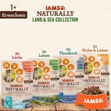 IAMS Natural Wet Cat Food i sås - Högkvalitativt kött och fisk våtfoder för vuxna katter, Land & Sea Collection, 12 x 85g