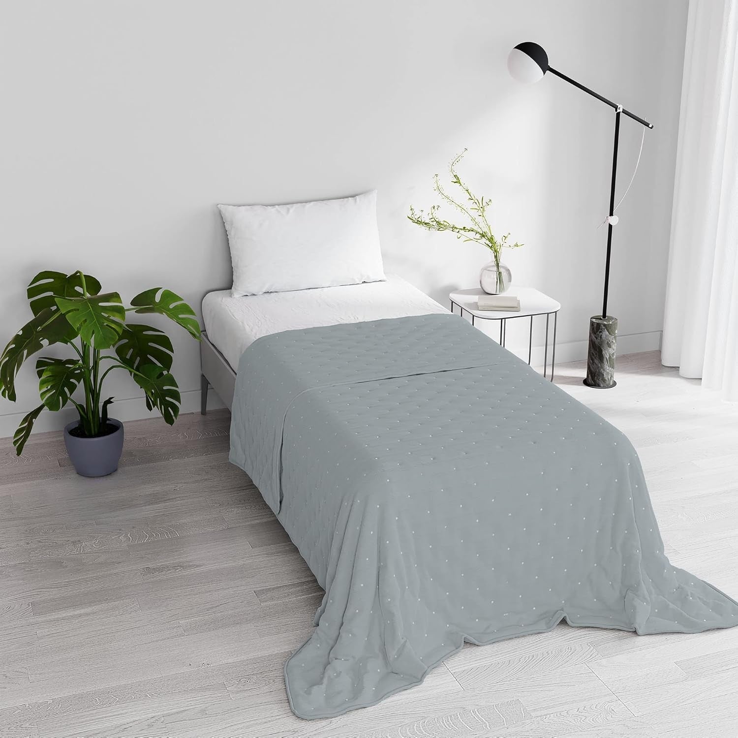 Elegant sommartäcke, quiltat, grönt, 170 X 250 cm Täcken och täcken Naty Shop Mörkgrå 170X250Cm