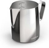 Barista mjölkmugg med latte art penna, rostfritt stål, 600 ml, silver