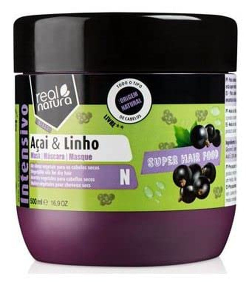 - Super Hair Food Mask Açaí and Linseed 500 ml - Unisex - Intensivvård för starkt och friskt hår Naty Shop Hair Mask Standardtitel