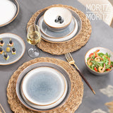 Moritz & Moritz TARENTO 24-delat servisset för 6, grå - Elegant tallriksset i stengods av hög kvalitet - Matservisset innehåller 6 mattallrikar, 6 desserttallrikar, 6 middagstallrikar och 6 koppar