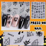 5 st Halloween 3D-nagelklistermärken, 5D stereoskopiska nagelklistermärken, nageldekorationer, nageldesigntillbehör