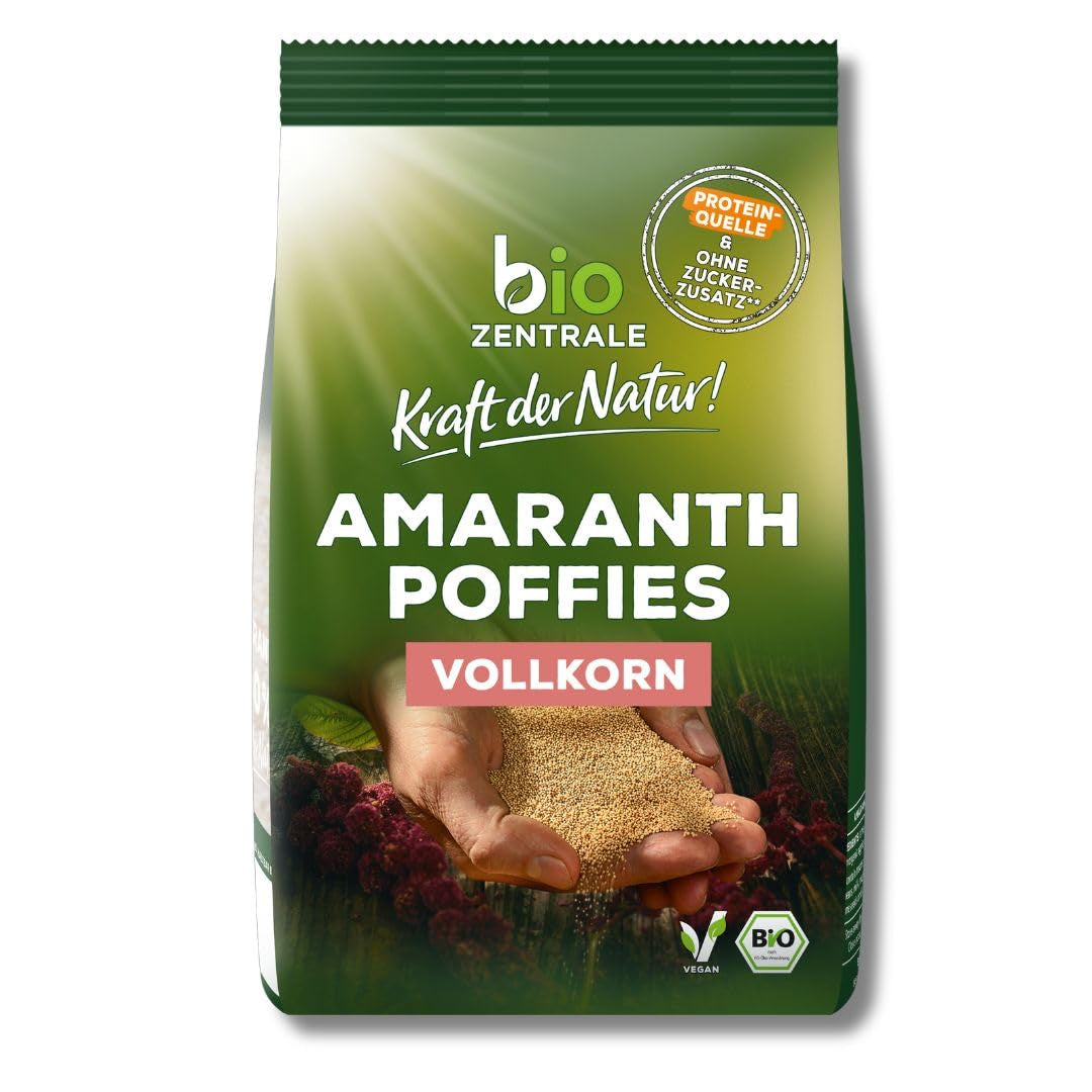Biocentrala amarantpuffar | 125 g | vegan | små expanderade amarantkorn | proteinkälla | för müsli, yoghurt och färgglada frukostskålar