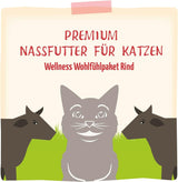 MjAMjAM - Premium Wet Cat Food - Wellness Pack Nötkött, paket med 12 (12 x 125 g), spannmålsfri med extra kött