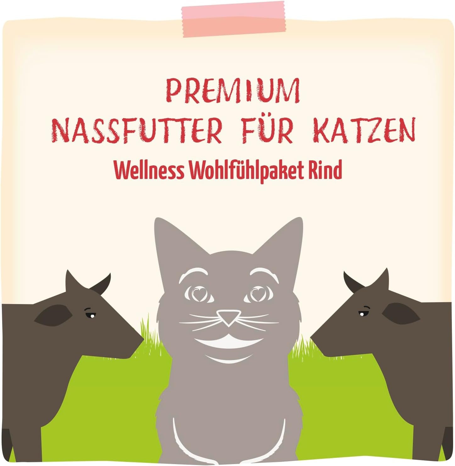 MjAMjAM - Premium Wet Cat Food - Wellness Pack Nötkött, paket med 12 (12 x 125 g), spannmålsfri med extra kött