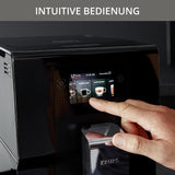 Krups Intuition Preference helautomatisk espressomaskin med smartphone-liknande funktion, 3,5" färgpekskärm, Smart Slide-teknik, intuitivt belysningssystem, 11 drycker, mjölkbehållare, EA873810