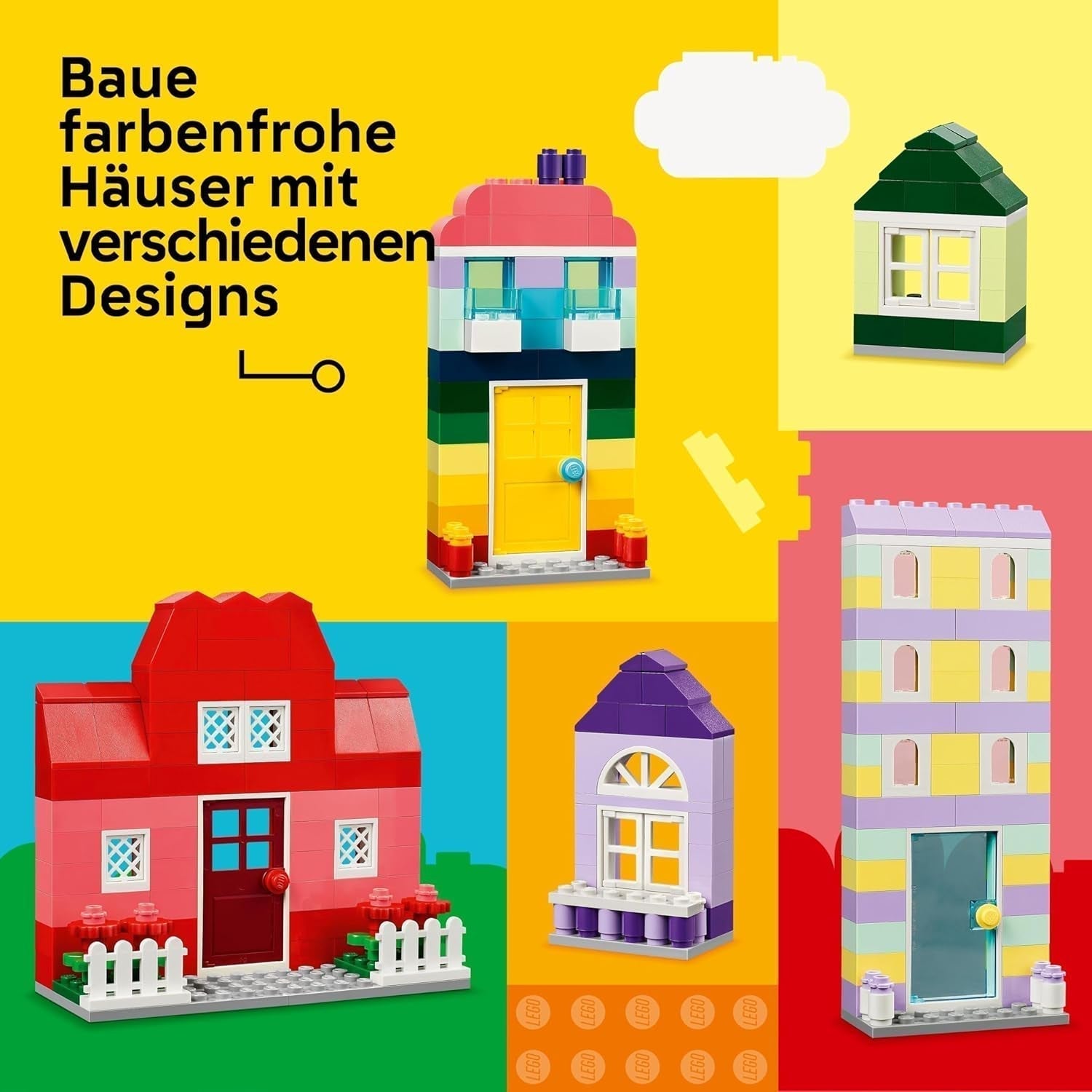 LEGO Classic Creative Houses, byggklossar för barn, 850 klossar byggleksak, husbyggande leksaker med tillbehör, present till pojkar och flickor 4 år gamla 11035 byggset Beuche den LEGO-Store