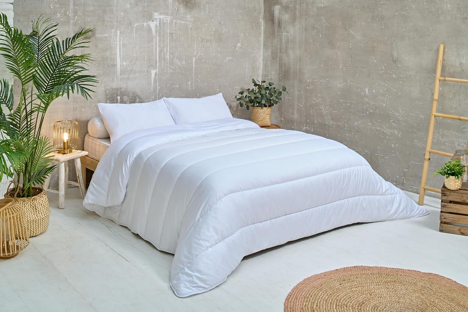 Bleu Câlin COUETTE MICROFIBRE KMF 45S, 240X260Cm, Polyester, Täcke, Filt, Vit, Vintertäcken och täcken Naty Shop 200 X 200 Cm