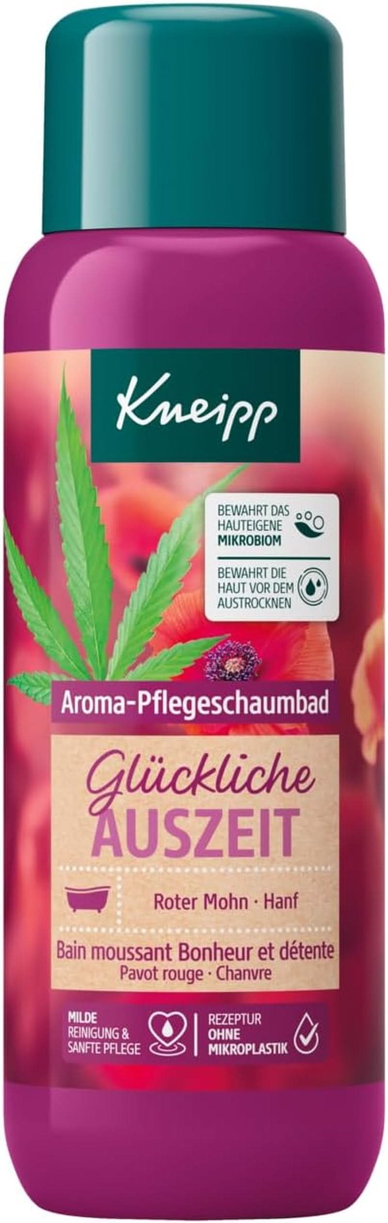 Kneipp Aroma, badvårdsskum Happy Time Out - med naturliga oljor av röd vallmo och hampa, 400 ml Naty Shop 400 ml Singel